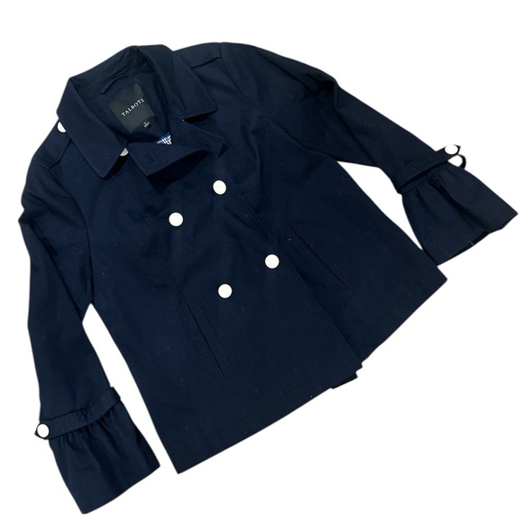 Talbots Cotton Navy Blue Pea Coat Women’s Size Small - Picture 5 of 14